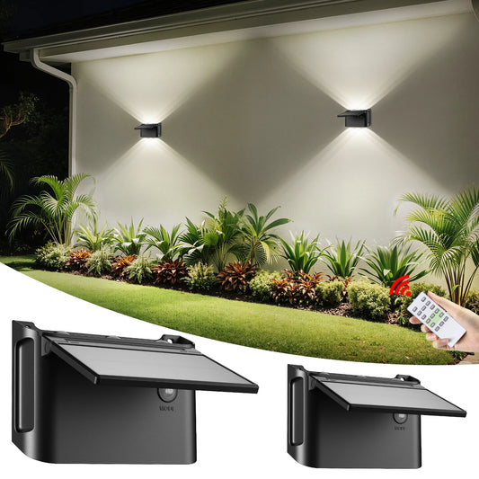 Intelamp Solar Wall Lights With Remote And Up Down Lighting