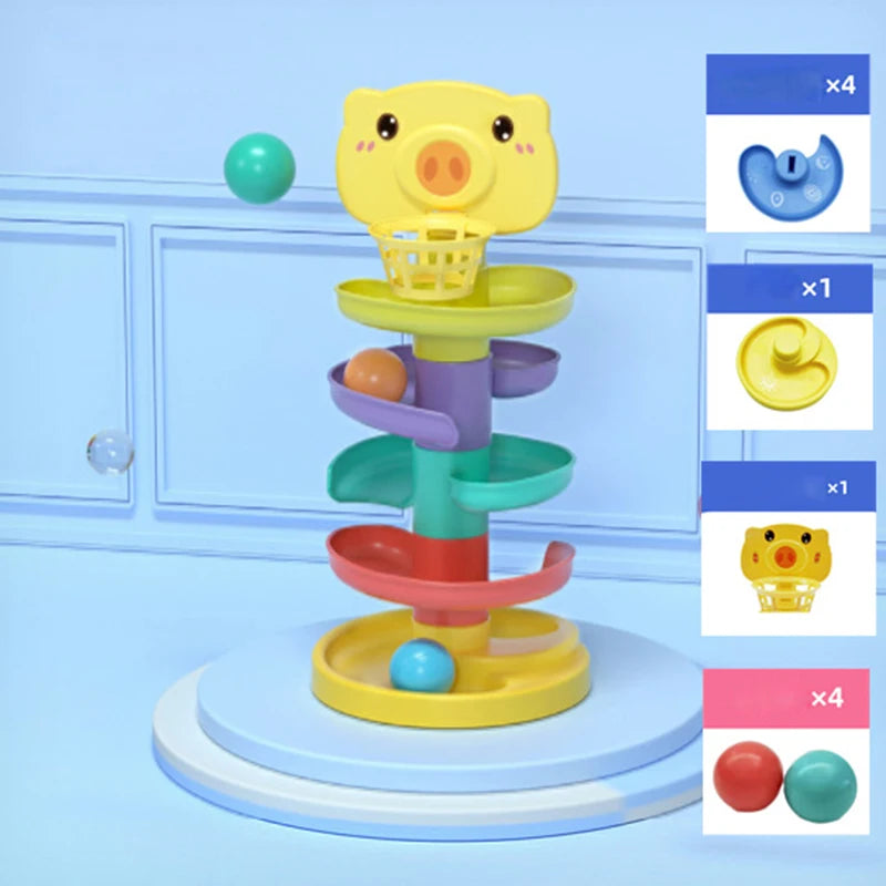 Baby Toy Ball Drop Toys for Toddler 1-3Y Rolling Ball Pile Tower Montessori Educational Stacking Games for Babies Sensory Toys