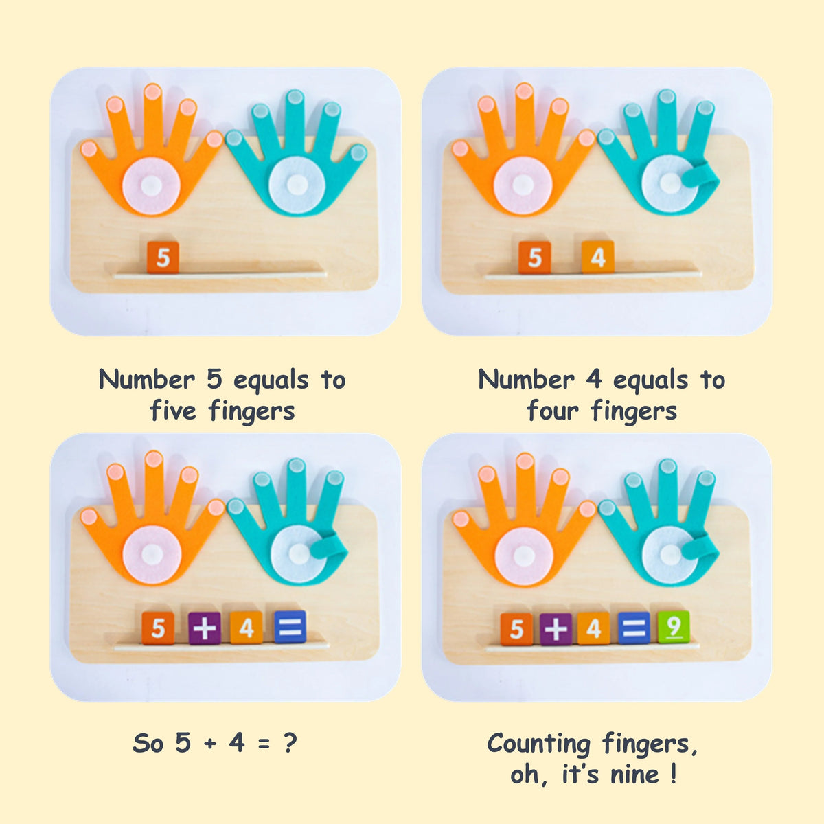 Finger Counting Math Toys for Toddler Montessori Educational Learning Number Blocks Toy Arithmetic Teaching Aids Kids Gift