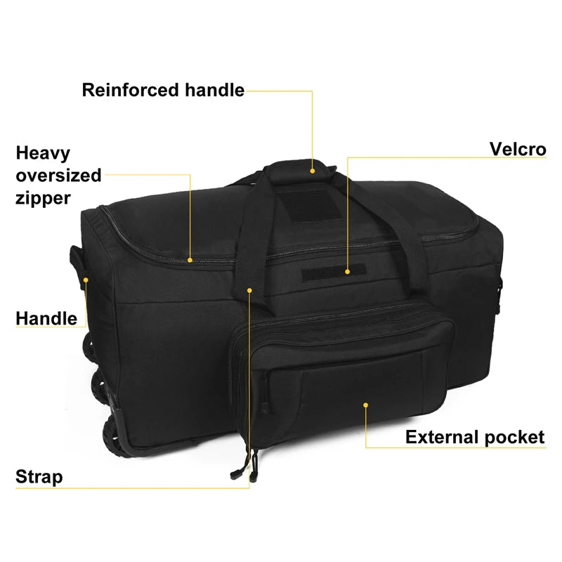 Q Tactical Rolling Duffel Bag for Camping Hiking Travel