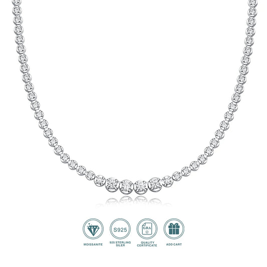 Jiuzuan 925 Silver Moissanite Necklace With Certificate Authentication
