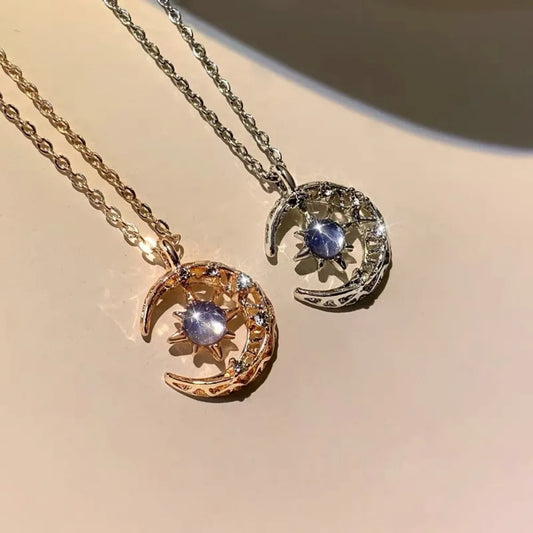 LATS Star Moon Pendant Necklaces for Women Simple Clavicle Chain Fashion Jewelry Accessories