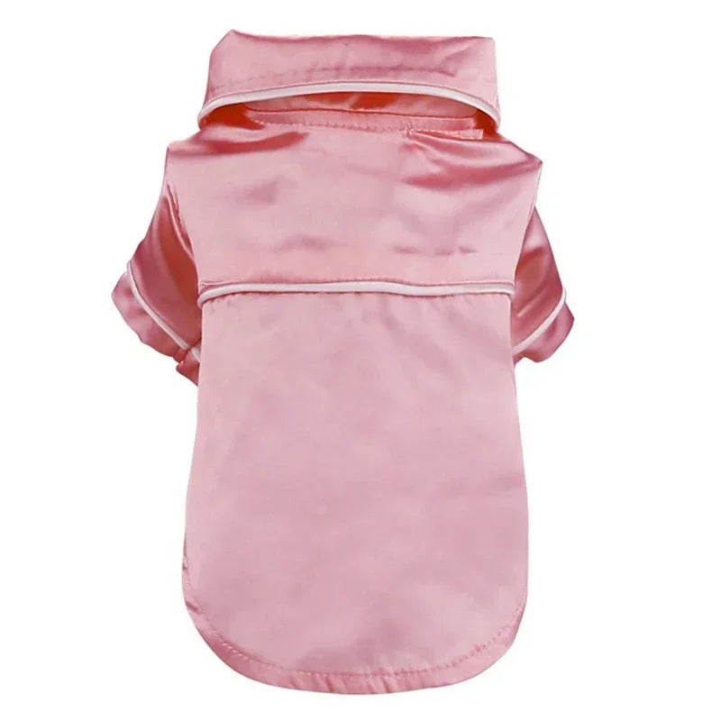 Dog Soft Silk French Bulldog Pajamas Pet Dog Shirts For Small Dogs Shirt Cat Pajamas Clothing