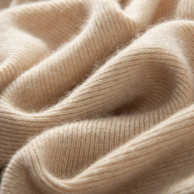 100% Cashmere Sweater Women's Knitted Pullover Sweater High Neck Solid Color Slim Fit Soft Cashmere Basic Women's Sweater