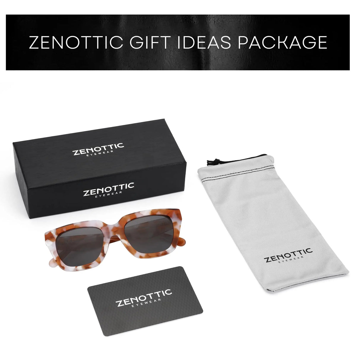 ZENOTTIC Women Polarized Sunglasses Trendy: Square Designer Sun Glasses - Retro Shades for vacation with UV400