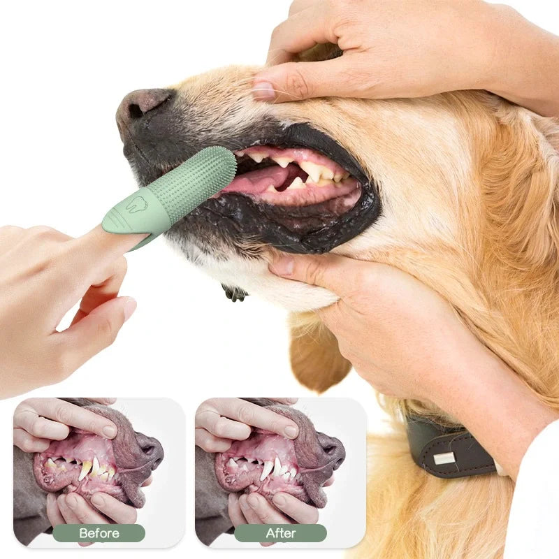 Food Grade Silicone Finger Toothbrush For Pet Dental Care