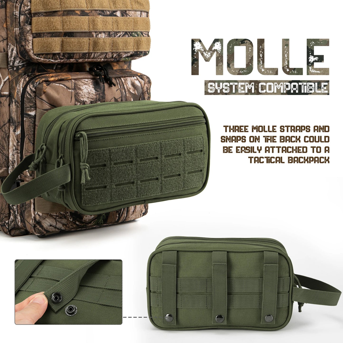 Tactical Toiletry Bag For Men Hygiene Bag Mens Shaving Kit Travel shower Bag Waist BackpackTool Molle Pouches Small Dopp Kit