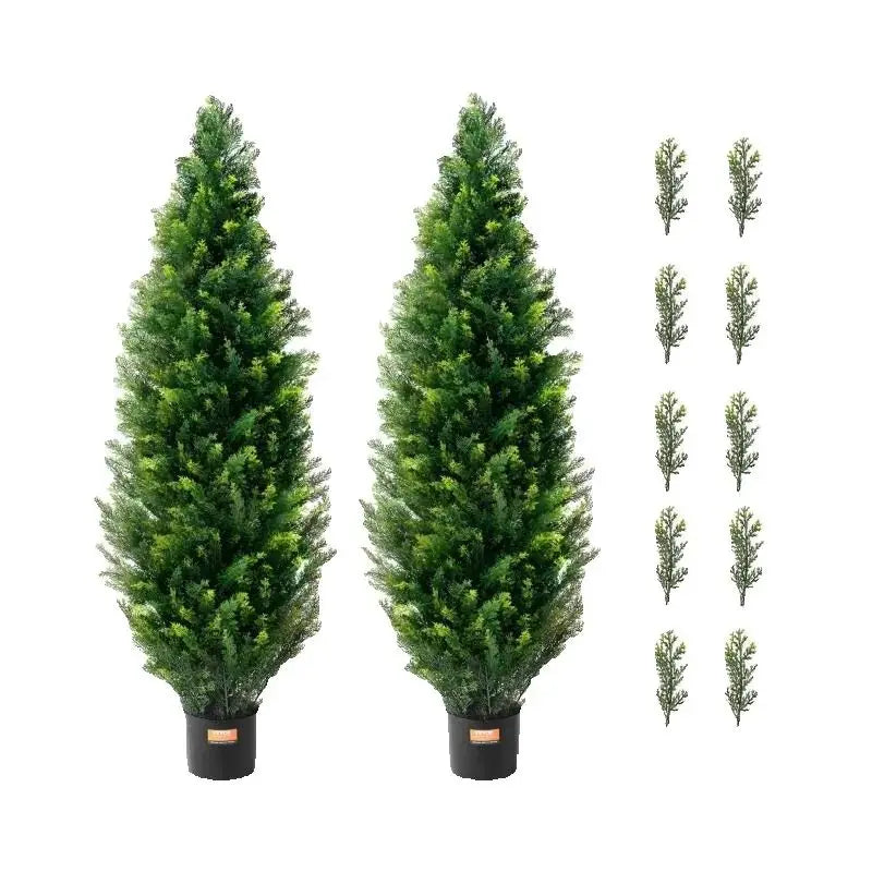 SucceBuy Artificial Cedar Topiary Tree Indoor Outdoor Decor