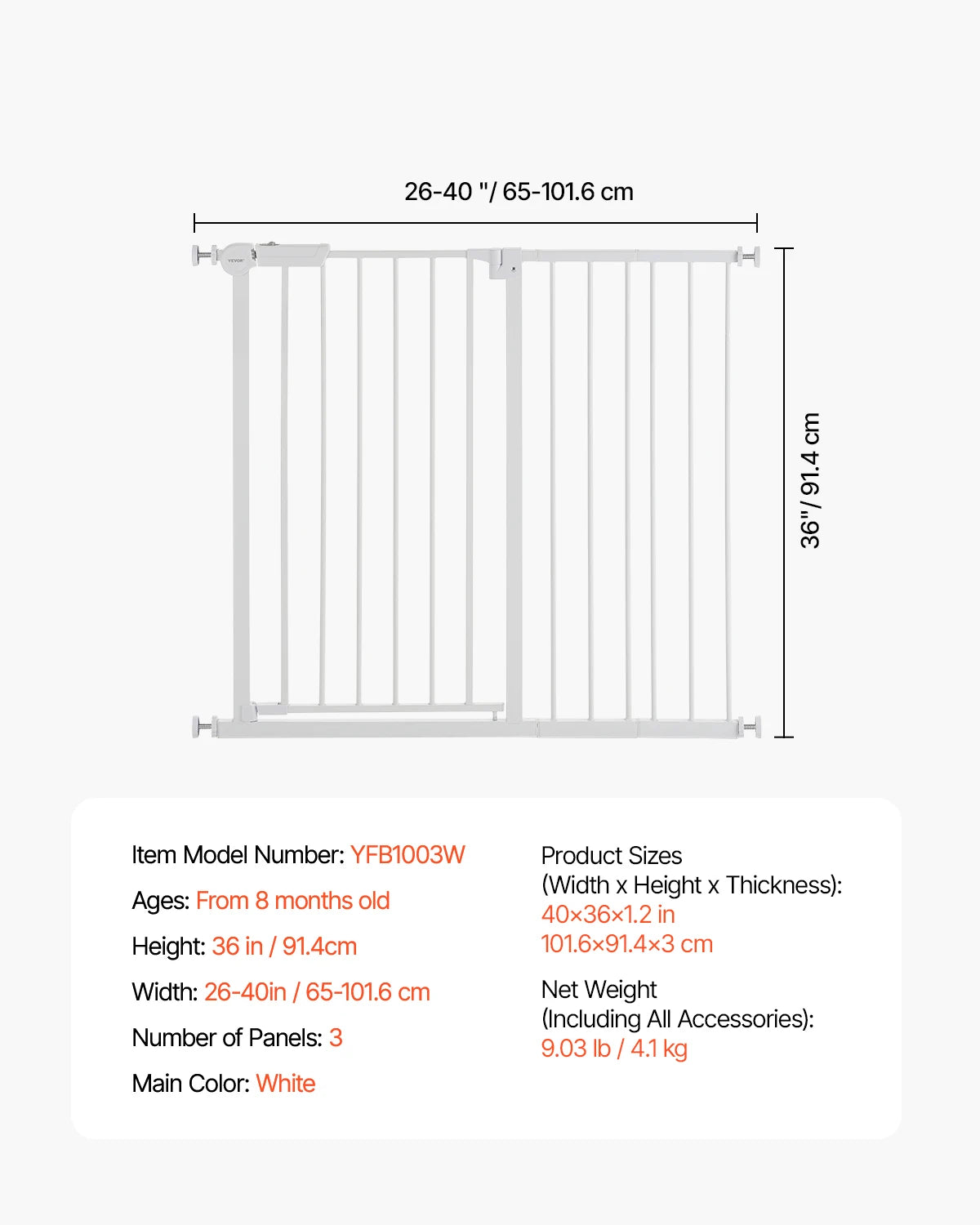 SucceBuy Baby Gate Pressure Mount Walk Through Doorways