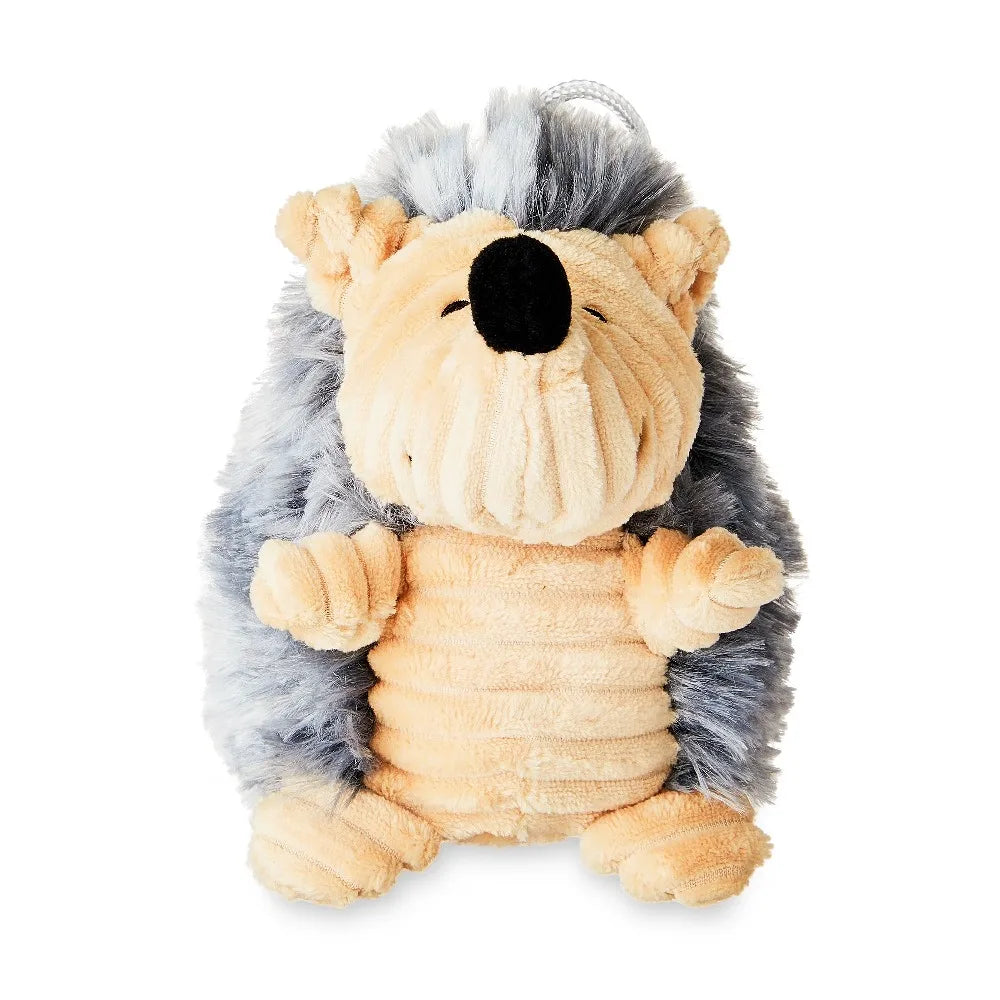 Gray Hedgehog Plush Dog Toy with Squeaker Inside for Aggressive Chewers, Durable Interactive Chew Level 2 Pet Supplies, Cute Small Animal Puppy Chew Toys for Boredom Anxiety Relief, Soft Cuddly Bite Resistant Teething