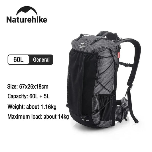 Naturehike Waterproof Hiking Backpack With Rain Cover For Outdoor Travel