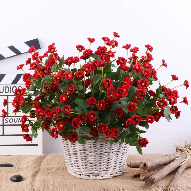 Youyouhuan Artificial Silk Rose Garden Decor Bouquet 15 Heads