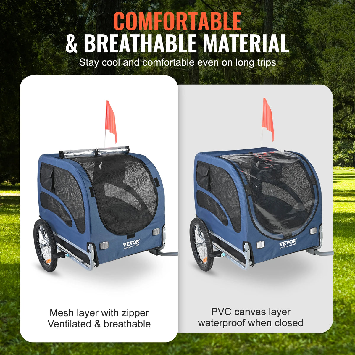 SucceBuy Pet Bicycle Trailer Carrier with Safety Reflectors and Storage