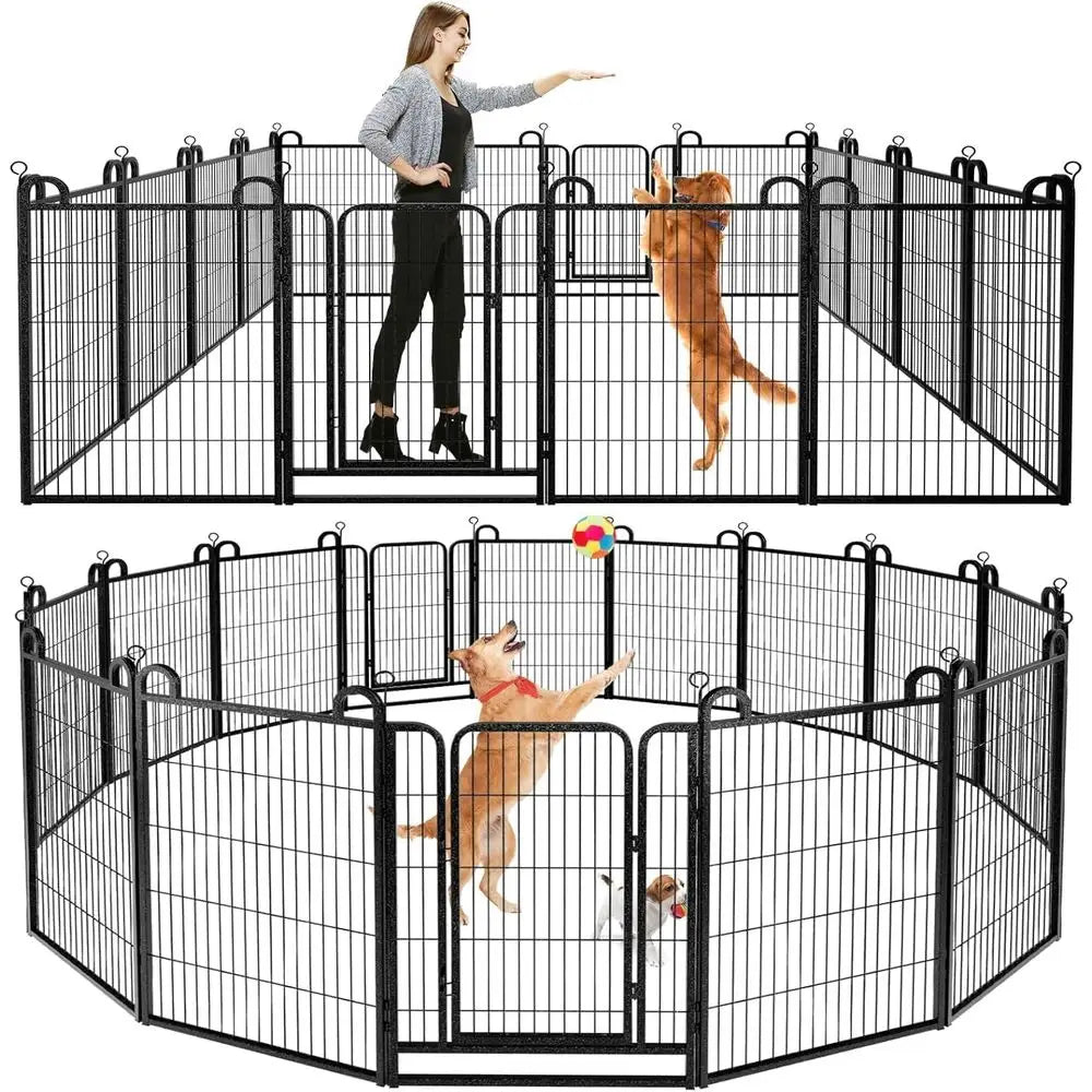 Dog Playpen Outdoor 16 Piece Panels Heavy Duty Dog ence 40" Height | Anti-Rust Pens with DoPortable or RV Camping Yard, Total 36