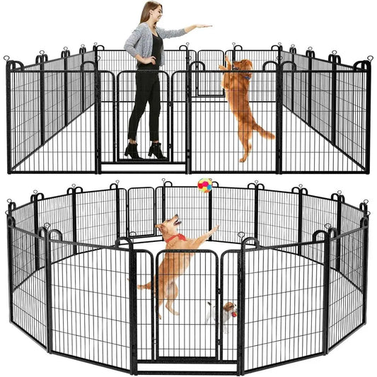 Dog Playpen Outdoor 16 Piece Panels Heavy Duty Dog ence 40" Height | Anti-Rust Pens with DoPortable or RV Camping Yard, Total 36