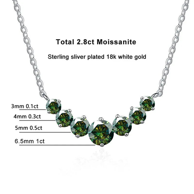 Moissanite Necklace In 925 Sterling Silver For Engagement Gifts