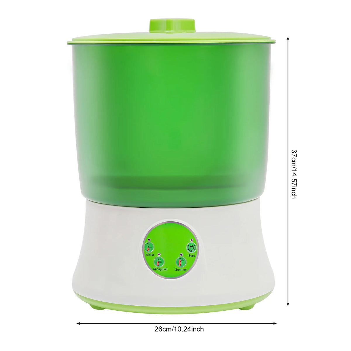 Automatic Bean Sprout Maker with 3 Season Modes, 2-Layer Large Capacity, 360° Rotating Spray, Idea for Home Kitchen