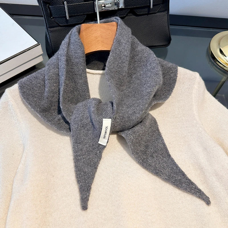 Hundred Percent Wool British Korean Triangular Scarf Women Knit Shawl
