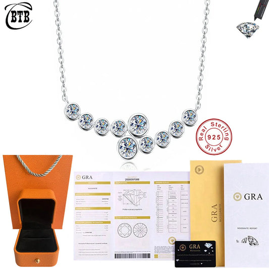 CBTB Moissanite Symmetrical Pendant Necklace in Sterling Silver