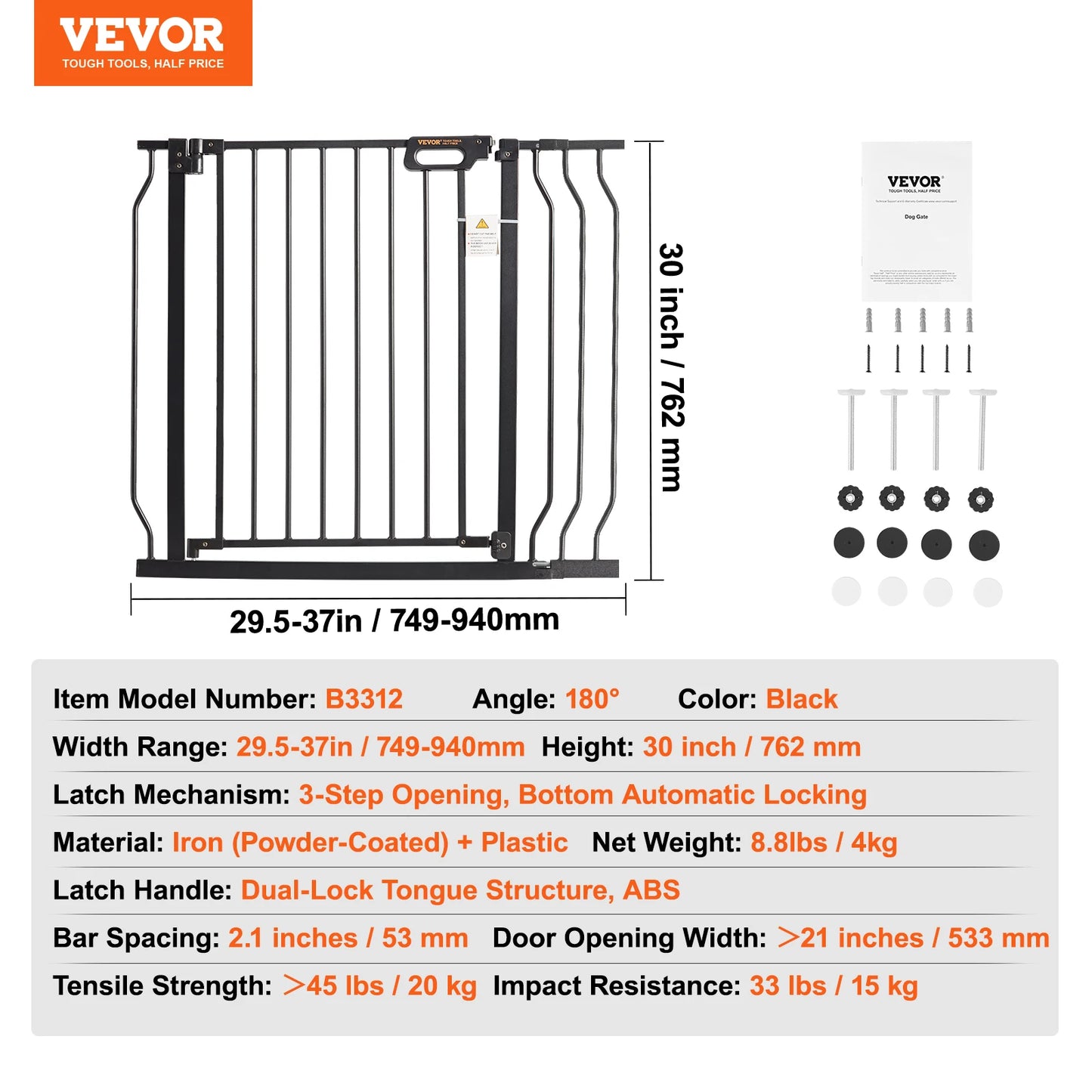 SucceBuy Baby Gate Pressure Mount Walk Through Doorways