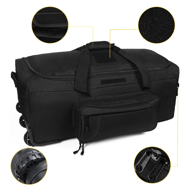 Q Tactical Rolling Duffel Bag for Camping Hiking Travel