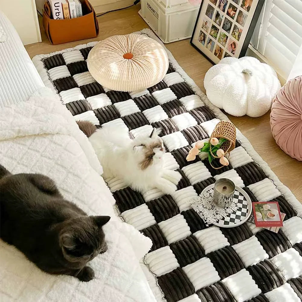 CWV Waterproof Anti Slip Coral Fleece Pet Bed Mat Cover