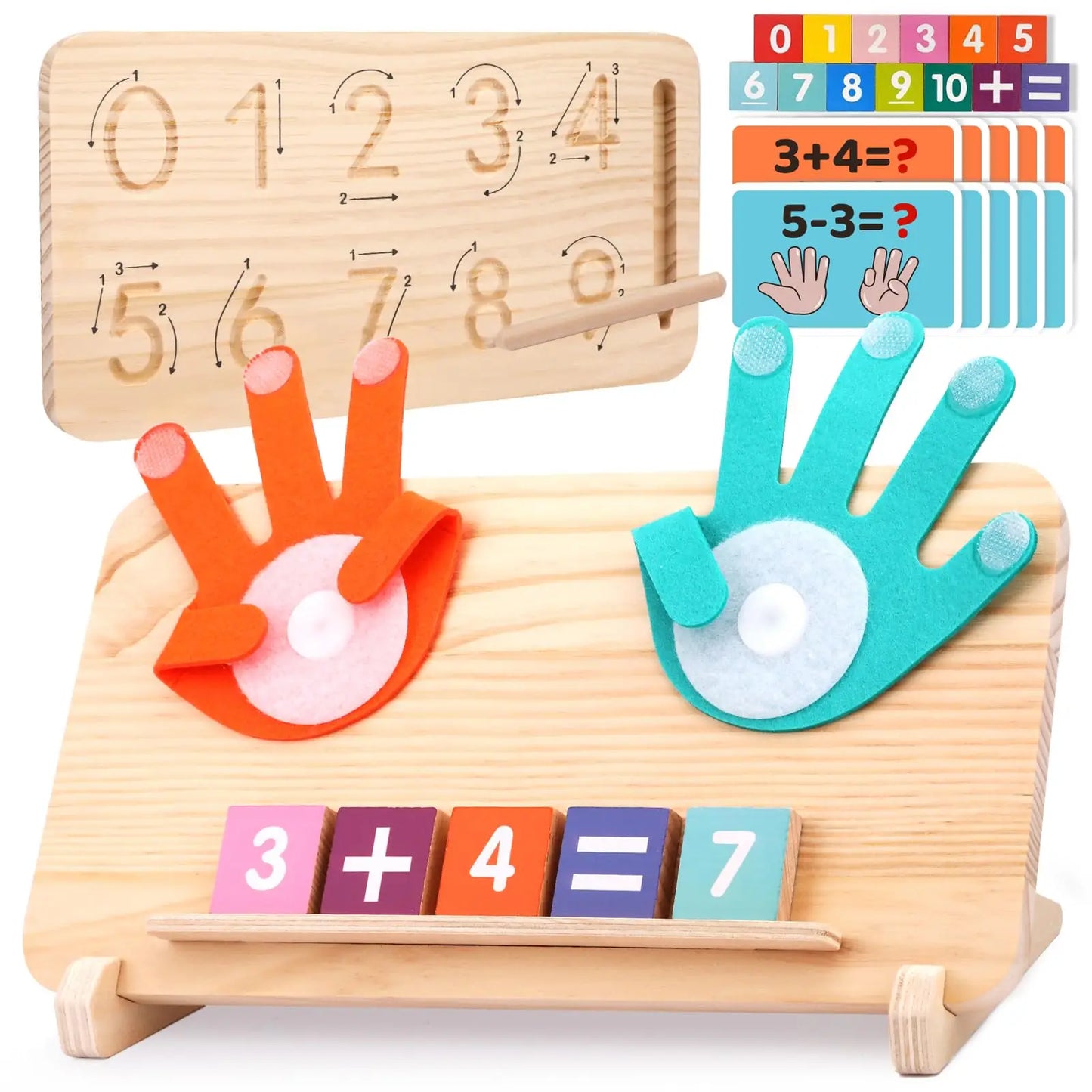 Finger Counting Math Toys for Toddler Montessori Educational Learning Number Blocks Toy Arithmetic Teaching Aids Kids Gift