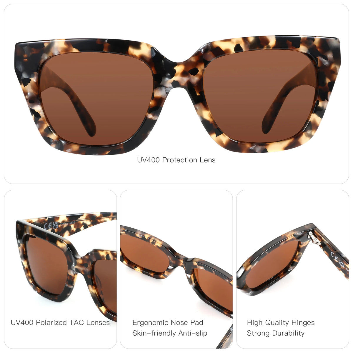 ZENOTTIC Women Polarized Sunglasses Trendy: Square Designer Sun Glasses - Retro Shades for vacation with UV400