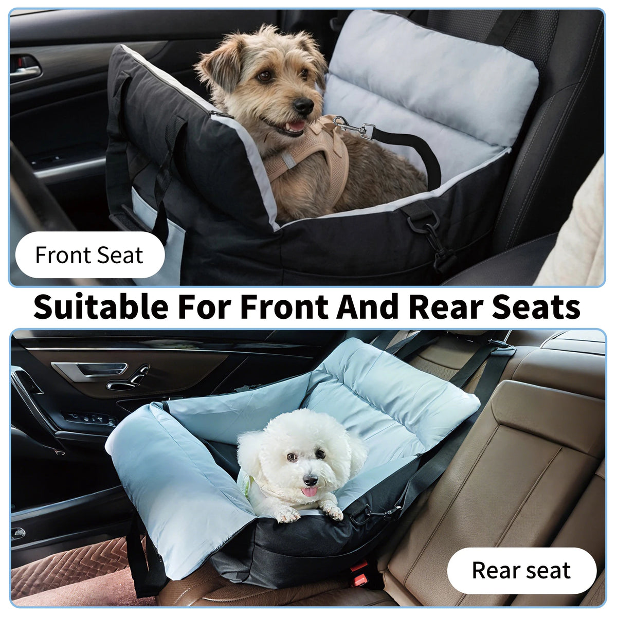 BORWART Portable Dog Car Seat Pet Booster Travel Carrier Bed