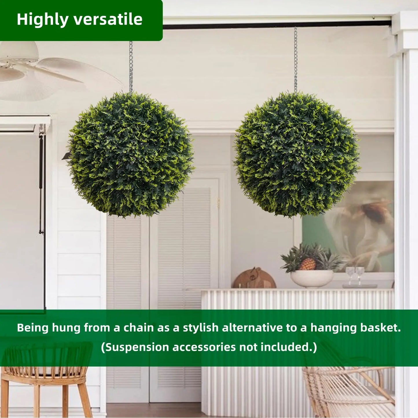 Studyset Topiary Cedar Balls Outdoor Decor Set Of 2