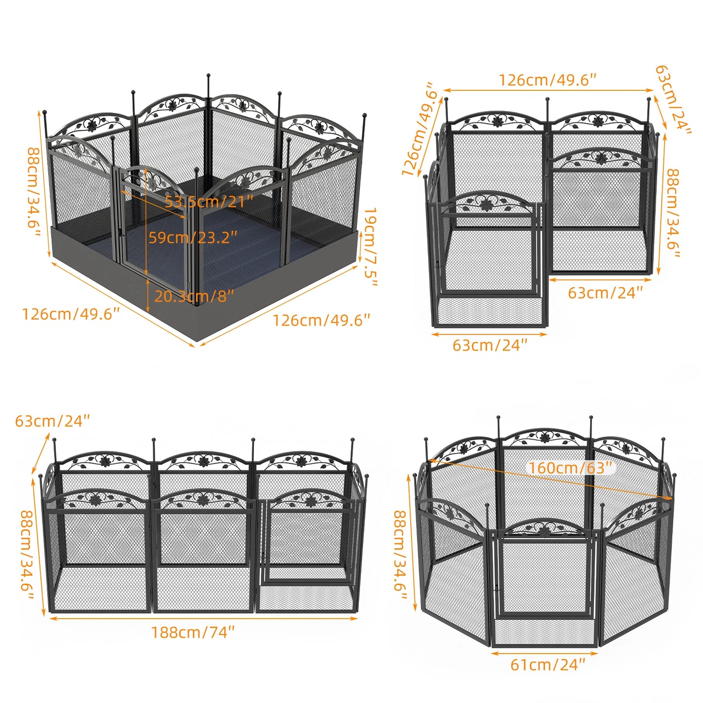 Bingopaw 8-Panel Heavy Duty Dog Playpen With Waterproof Pad
