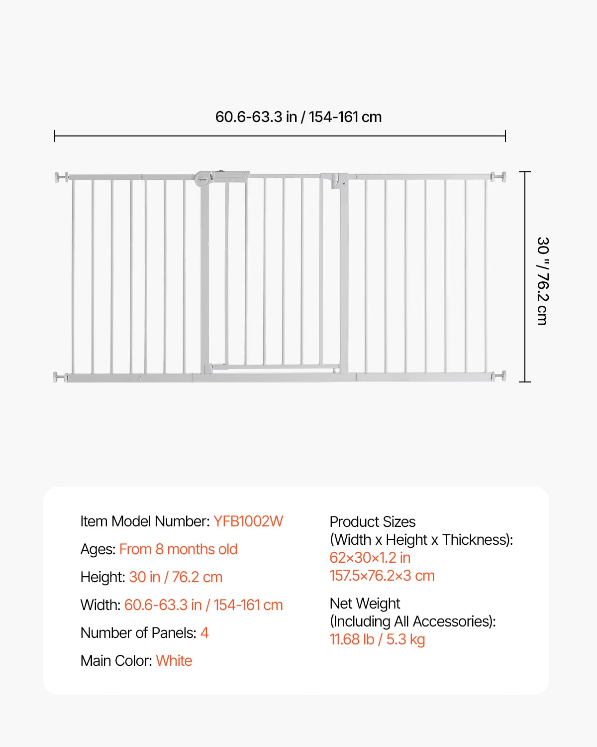 SucceBuy Baby Gate Pressure Mount Walk Through Doorways