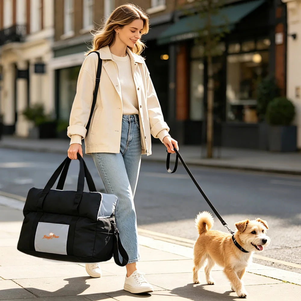 BORWART Portable Dog Car Seat Pet Booster Travel Carrier Bed