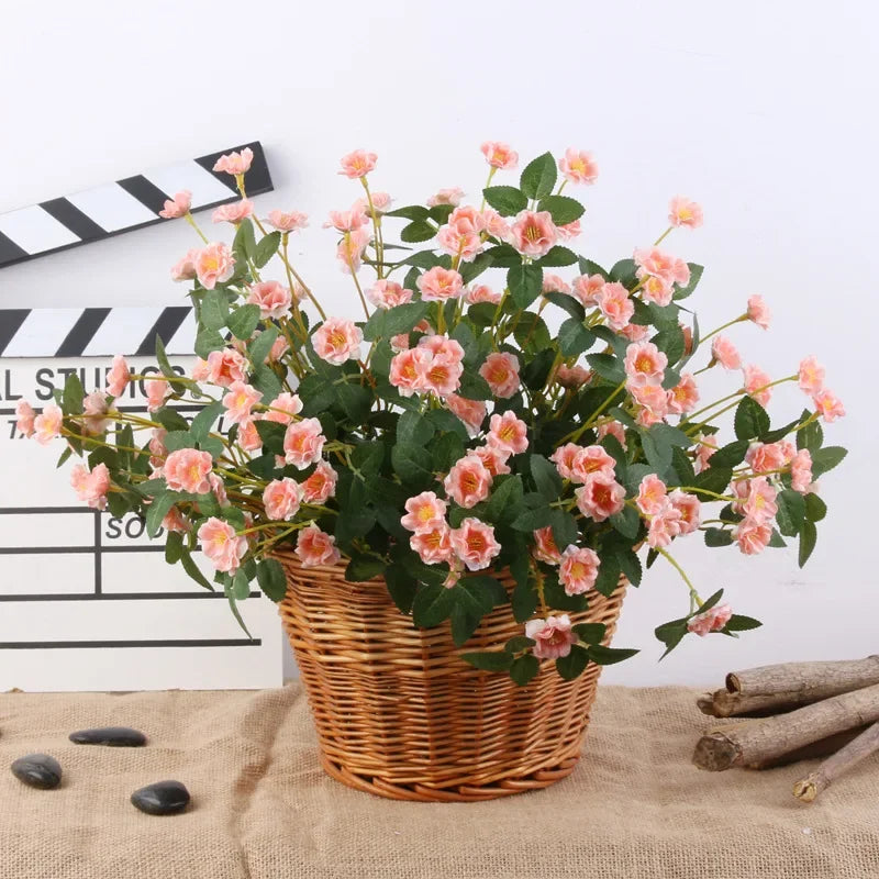 Youyouhuan Artificial Silk Rose Garden Decor Bouquet 15 Heads