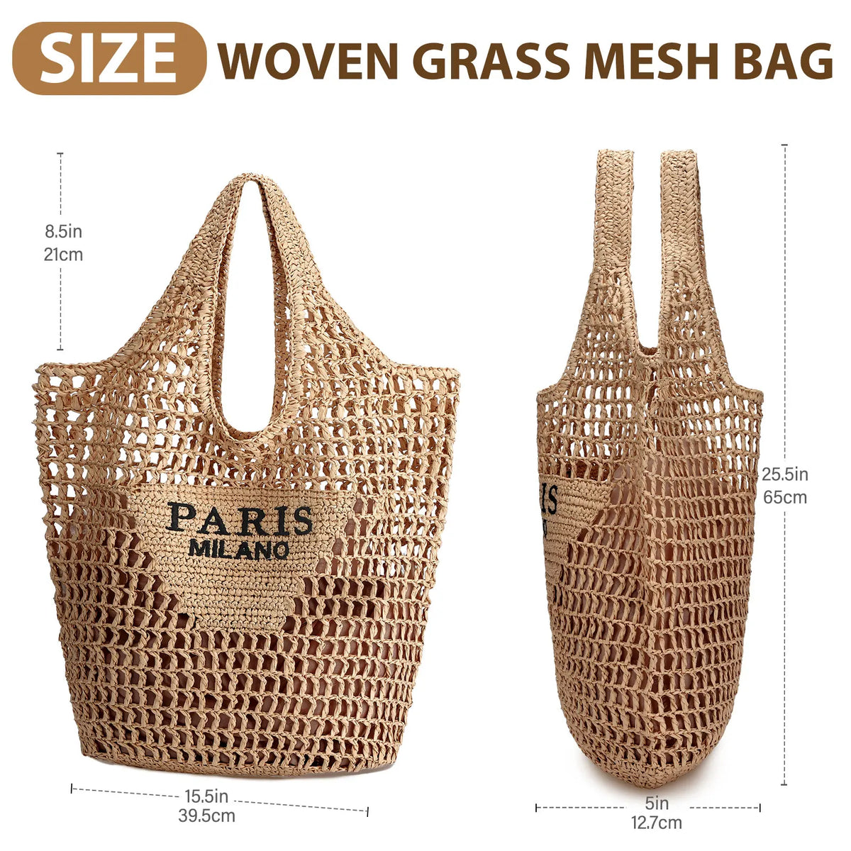 HATISAN Handmade Woven Beach Tote Bag for Women and Holidays