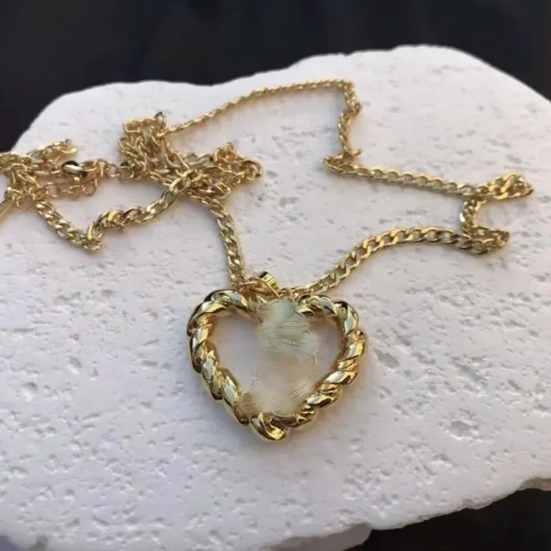 Personalized Name And Pattern Heart Necklace And Earrings Jewelry Set