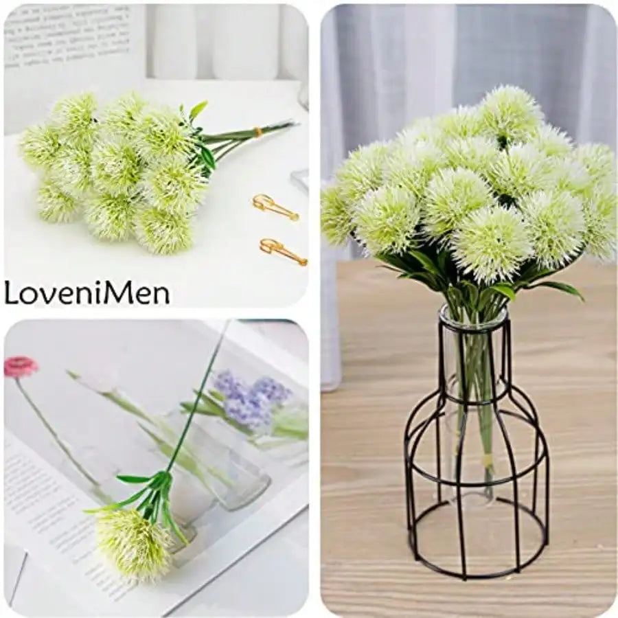 Fake Dandelion Flowers 10 Pcs Artificial Stems For Wedding Decor