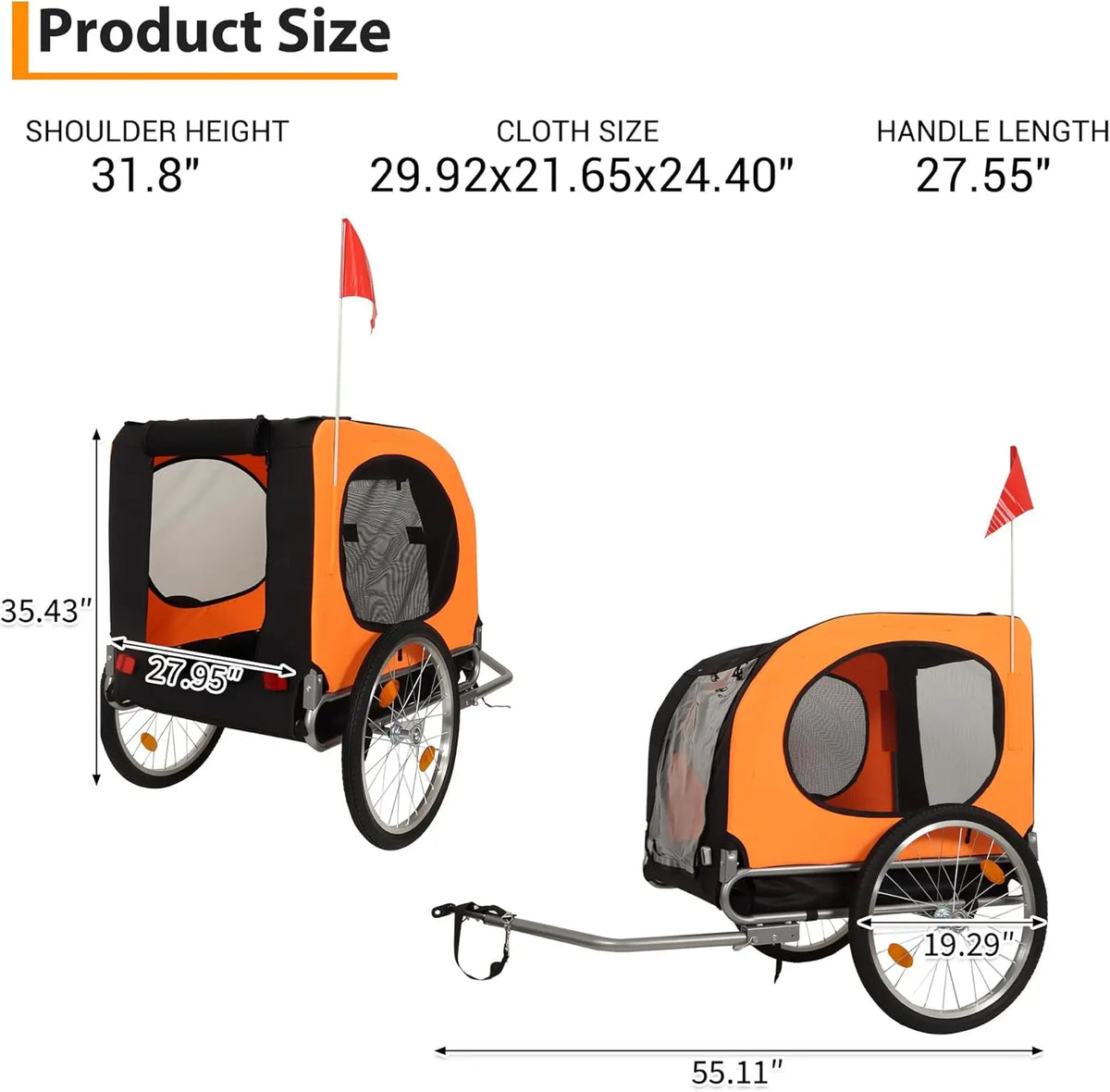Twister CK Foldable Dog Bike Trailer With Universal Coupler