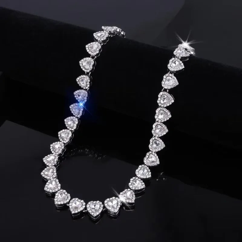 Hip Hop CZ Tennis Chain Necklace Bracelet Fashion Jewelry For Her