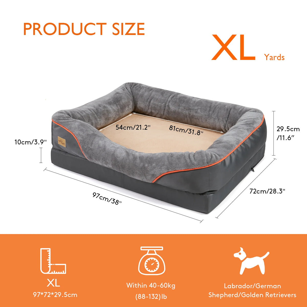 Bingopaw Soft Fleece Dog Bed With Removable Washable Cover