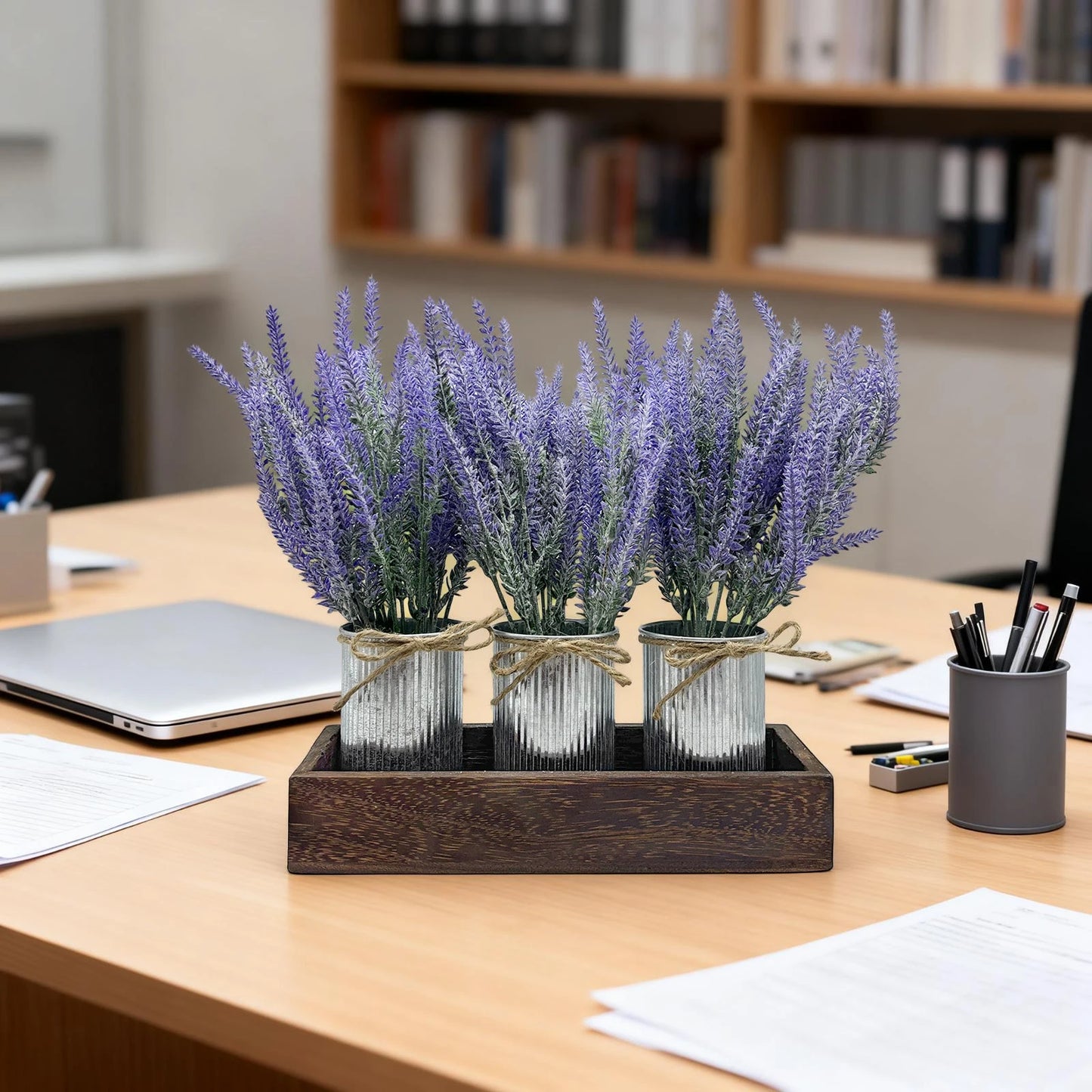 Artificial Babys Breath Gypsophila Set With Paper Pots And Galvanized Bucket