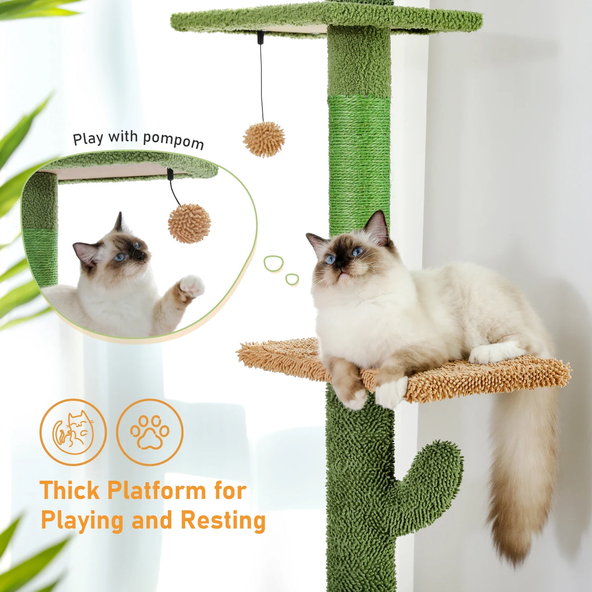 PAWZ Road Indoor Cat Tree Tower With Hammock And Scratcher
