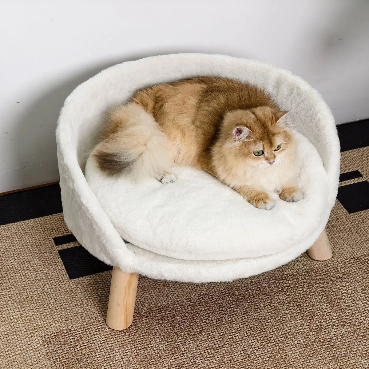 BORWART Ultra Soft Elevated Pet Sofa Bed With Removable Cover