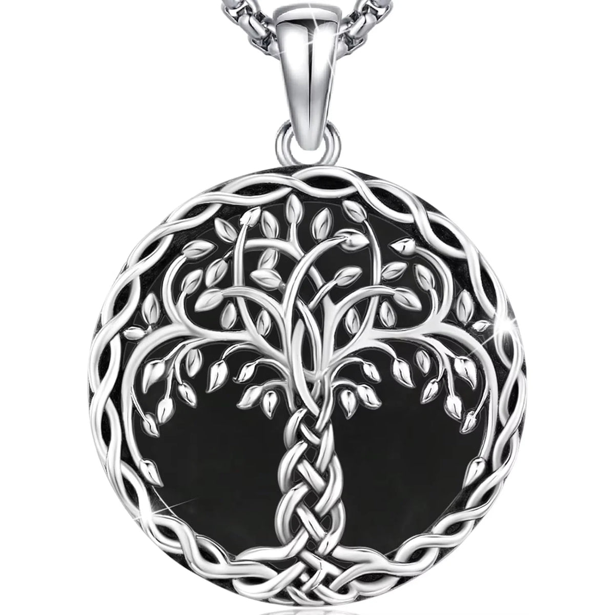 DRINSPER Sterling Silver Tree Of Life Celtic Knot Pendant Necklace
