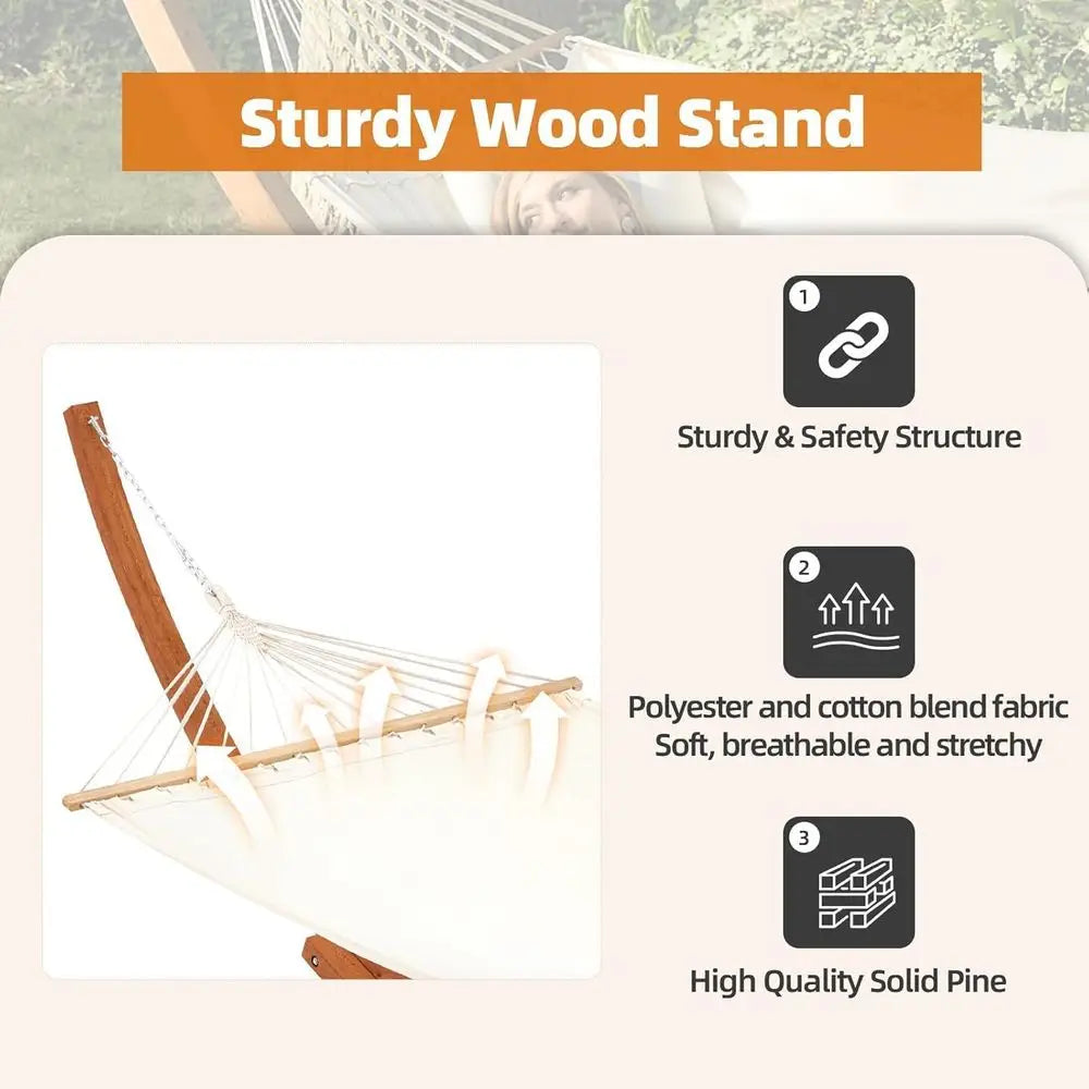 Heavy Duty Two Person Hammock With Stand for Patio Use