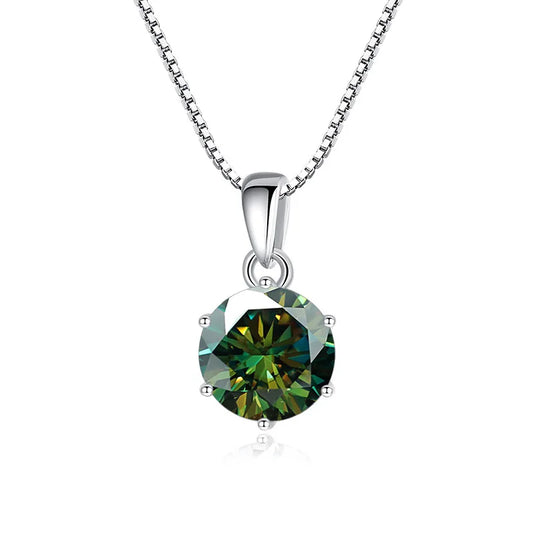Genuine Moissanite Pendant Necklace For Women In 925 Sterling Silver