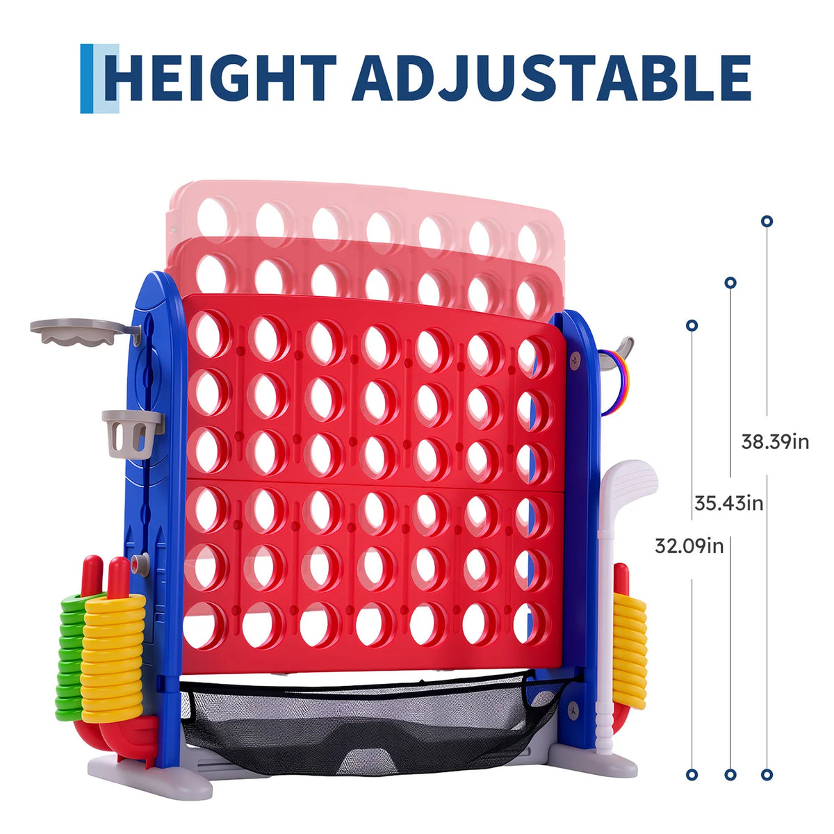 Giant Connect Game Set With Basketball Hoop And Ring Toss