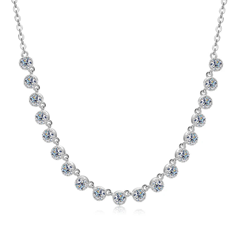 OXTAO Bubble-Style Moissanite Smile Necklace D VVS1 for Women Girls 14K Gold Filled Moissanite Choker Necklace Wedding Jewelry