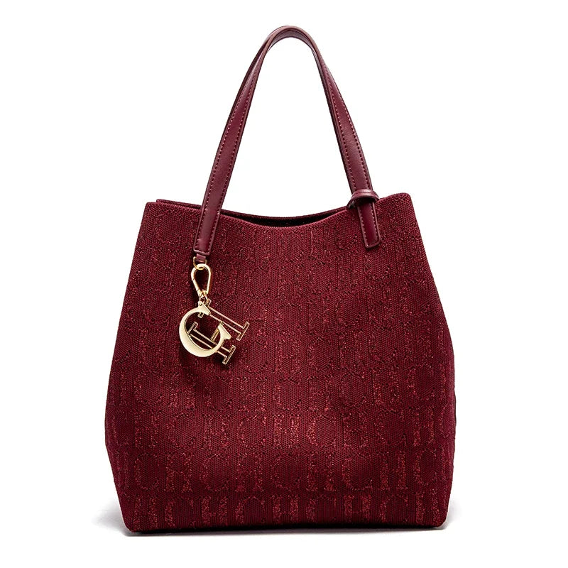 Large Capacity Letter Design Small Card Bag Accessories Handbag Fashion New Solid Color Women's Bucket Bag