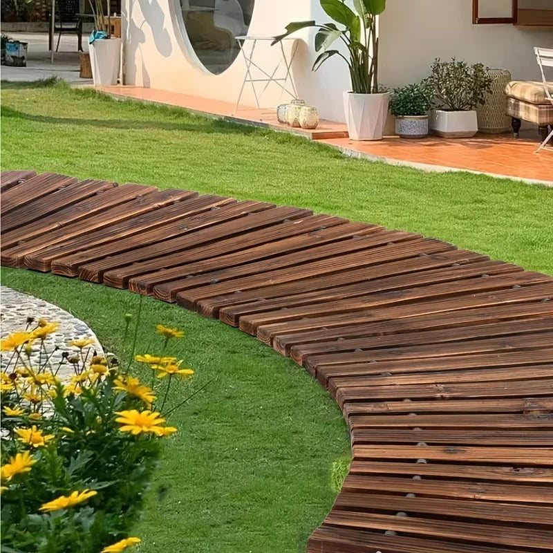Portable Roll Up Wooden Garden Pathway for Outdoor Spaces